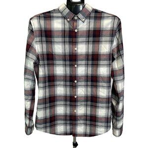 Goodfellow & Co Men’s Medium Red Black Plaid Tartan Flannel Shirt‎